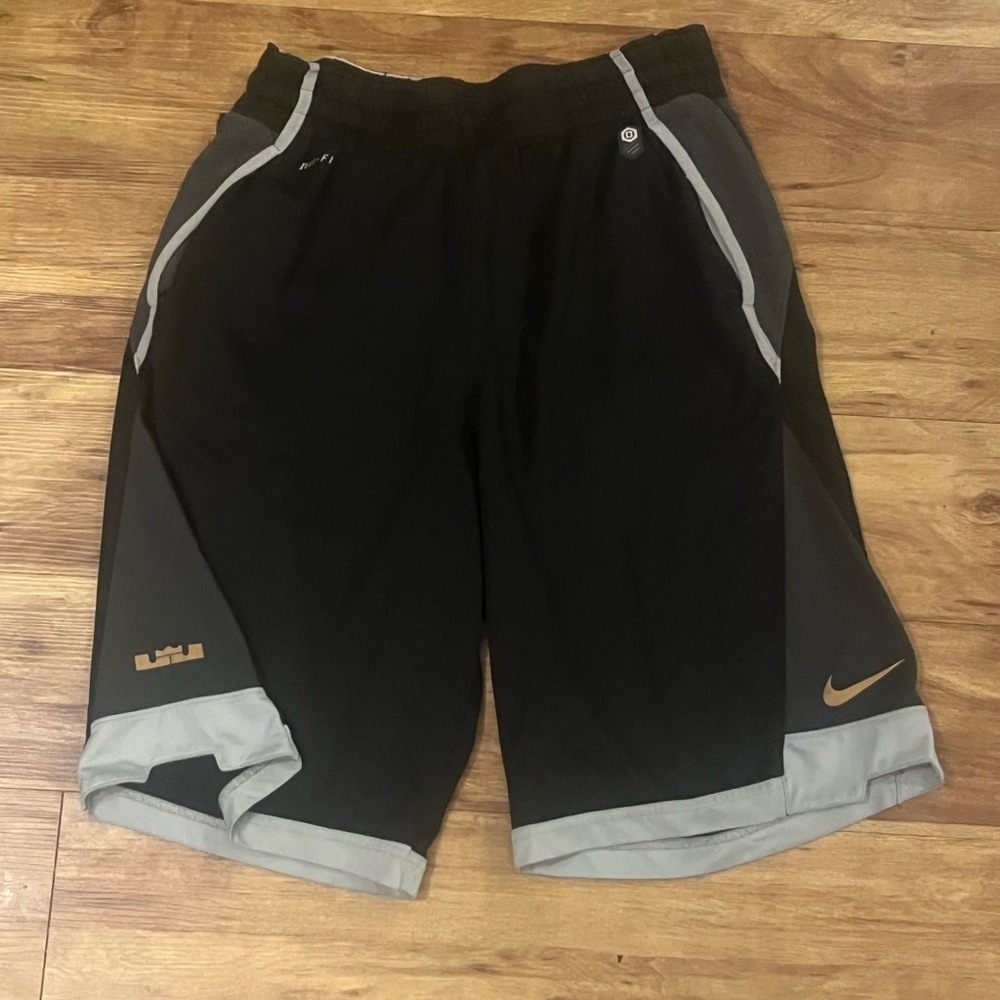 Vintage Y2K Nike LeBron Black & Gray Basketball Shorts